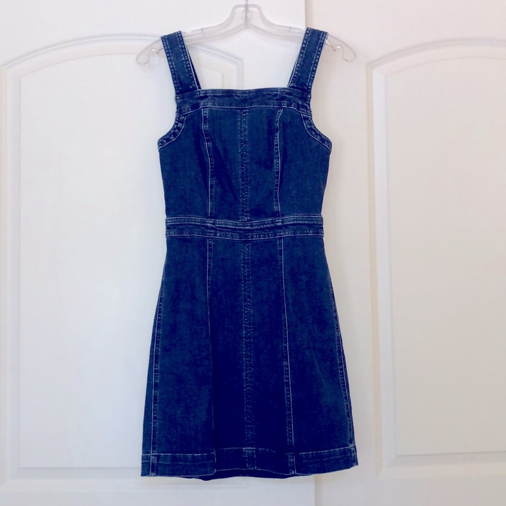 Madewell Denim Apron Bow-Back Dress NWT